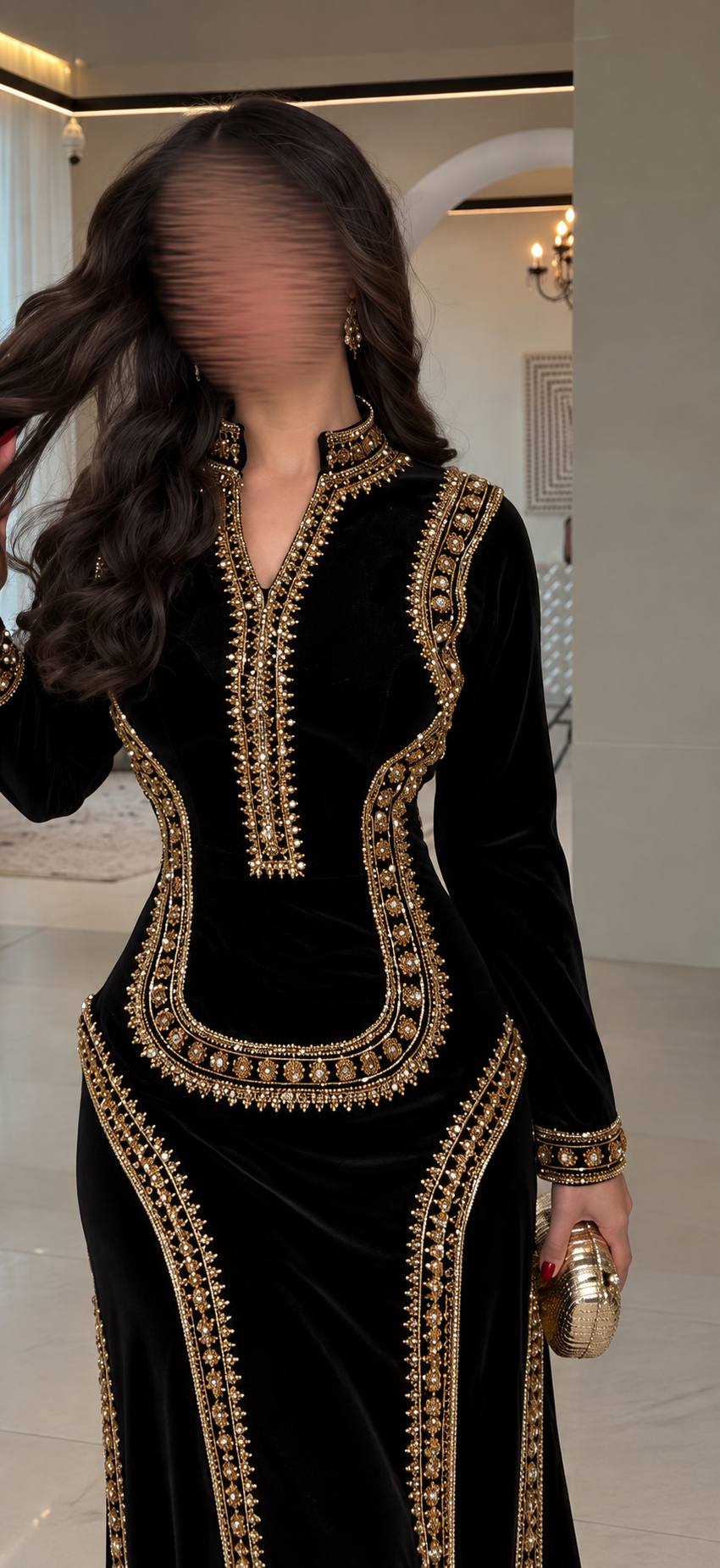 JUMANA VELVET KAFTAN