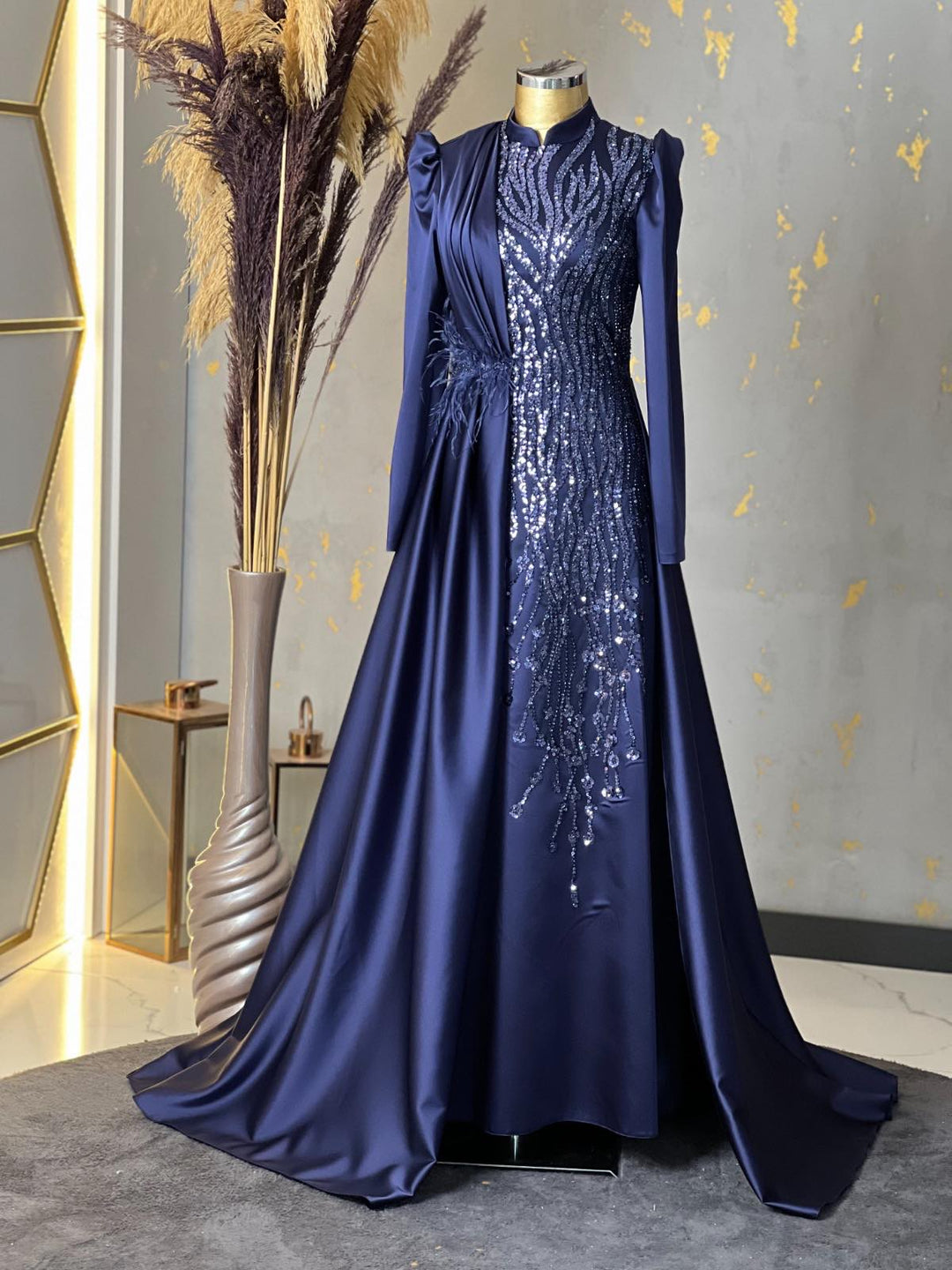 Modest Evening 'Navy Blue' Dress CherinesBoutique Modest Evening 'Navy Blue' Dress CherinesBoutique