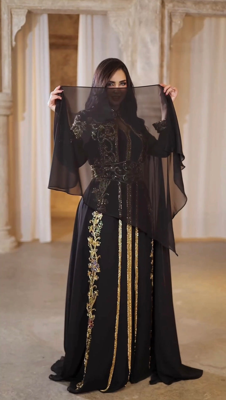 LATIFA Black kaftan