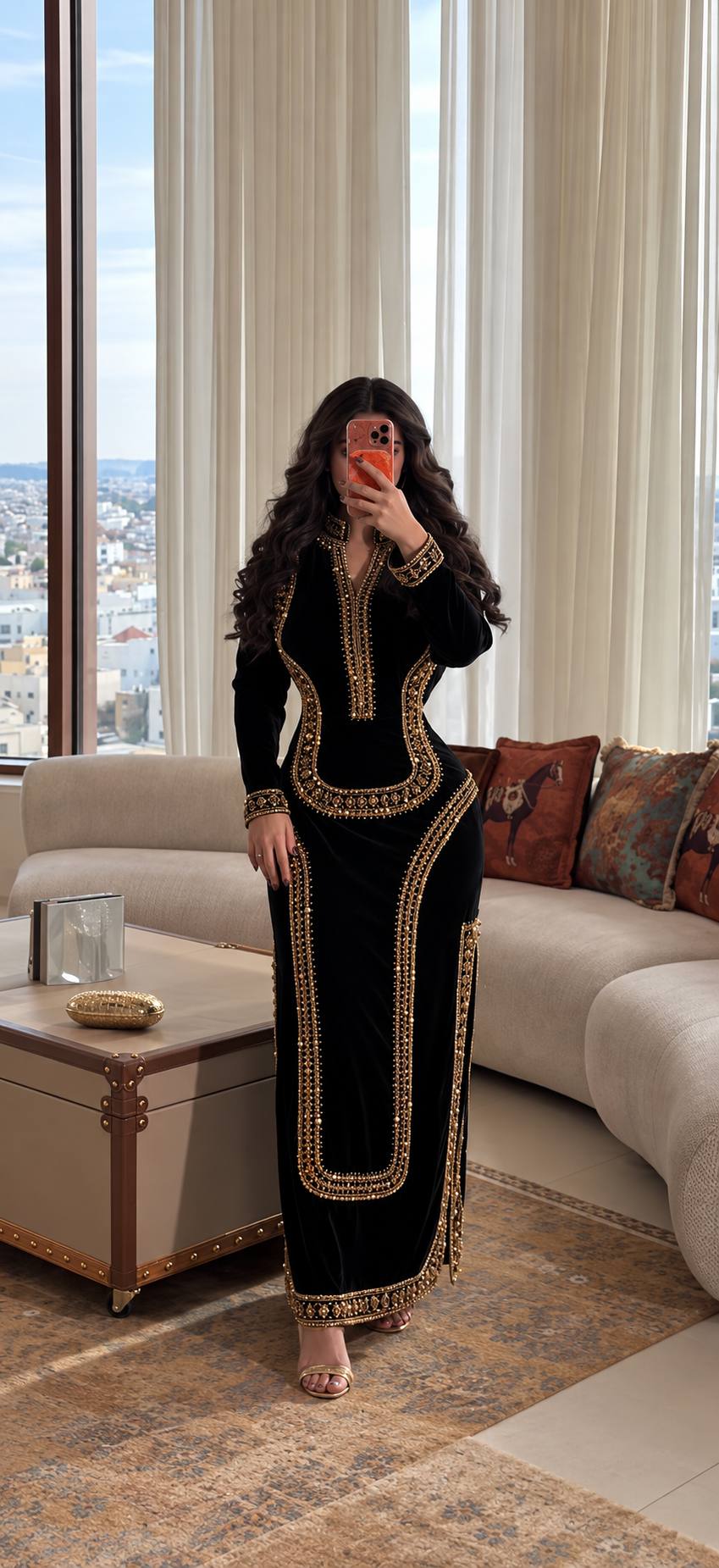 JUMANA VELVET KAFTAN