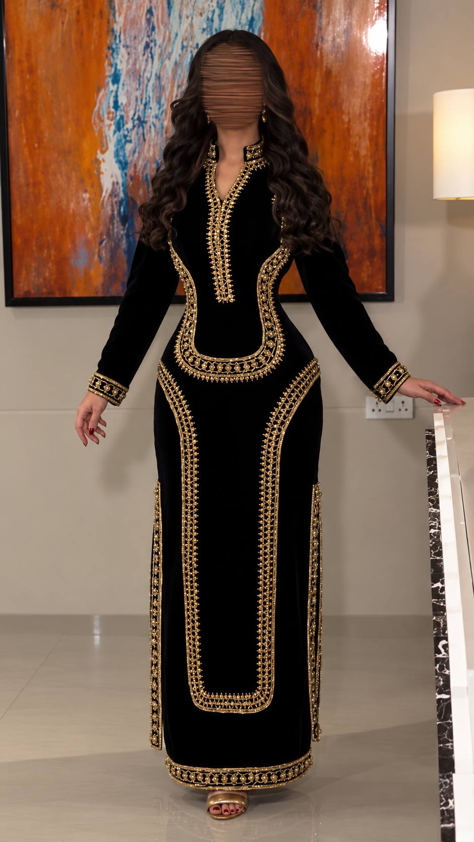 JUMANA VELVET KAFTAN