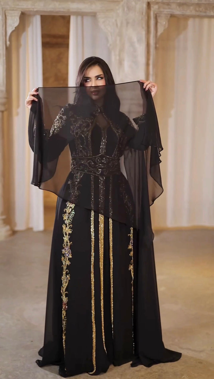 LATIFA Black kaftan