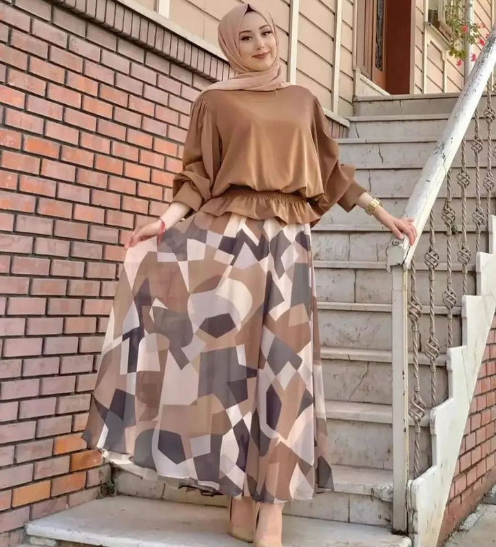 Long Sleeve T-Shirt + Skirt