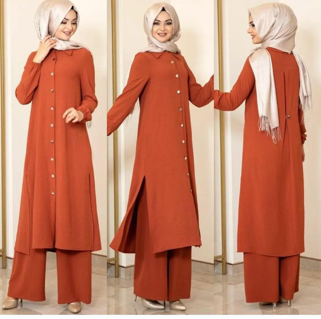 Two Piece Hijab Evening Suit