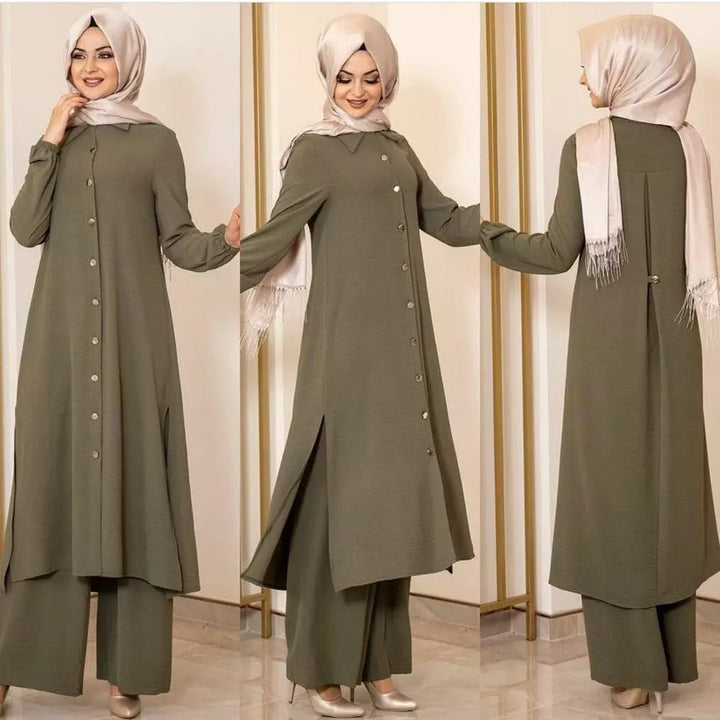 Two Piece Hijab Evening Suit